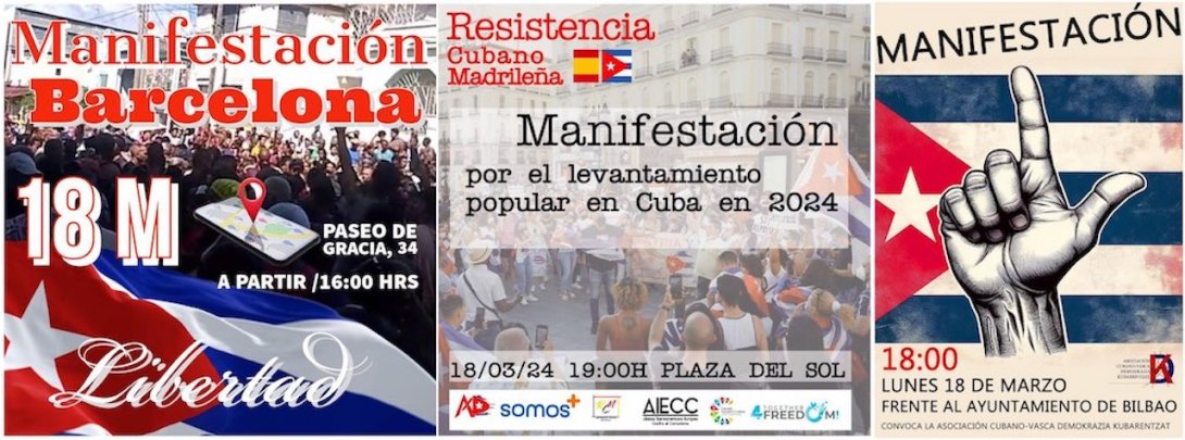 Protestas de cubanos en España.