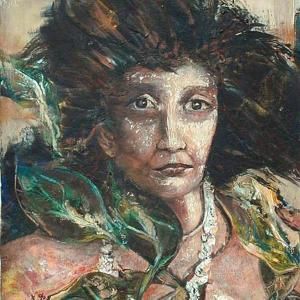 Ileana Mulet (autorretrato), poeta y artista de la plástica, en Árbol Invertido