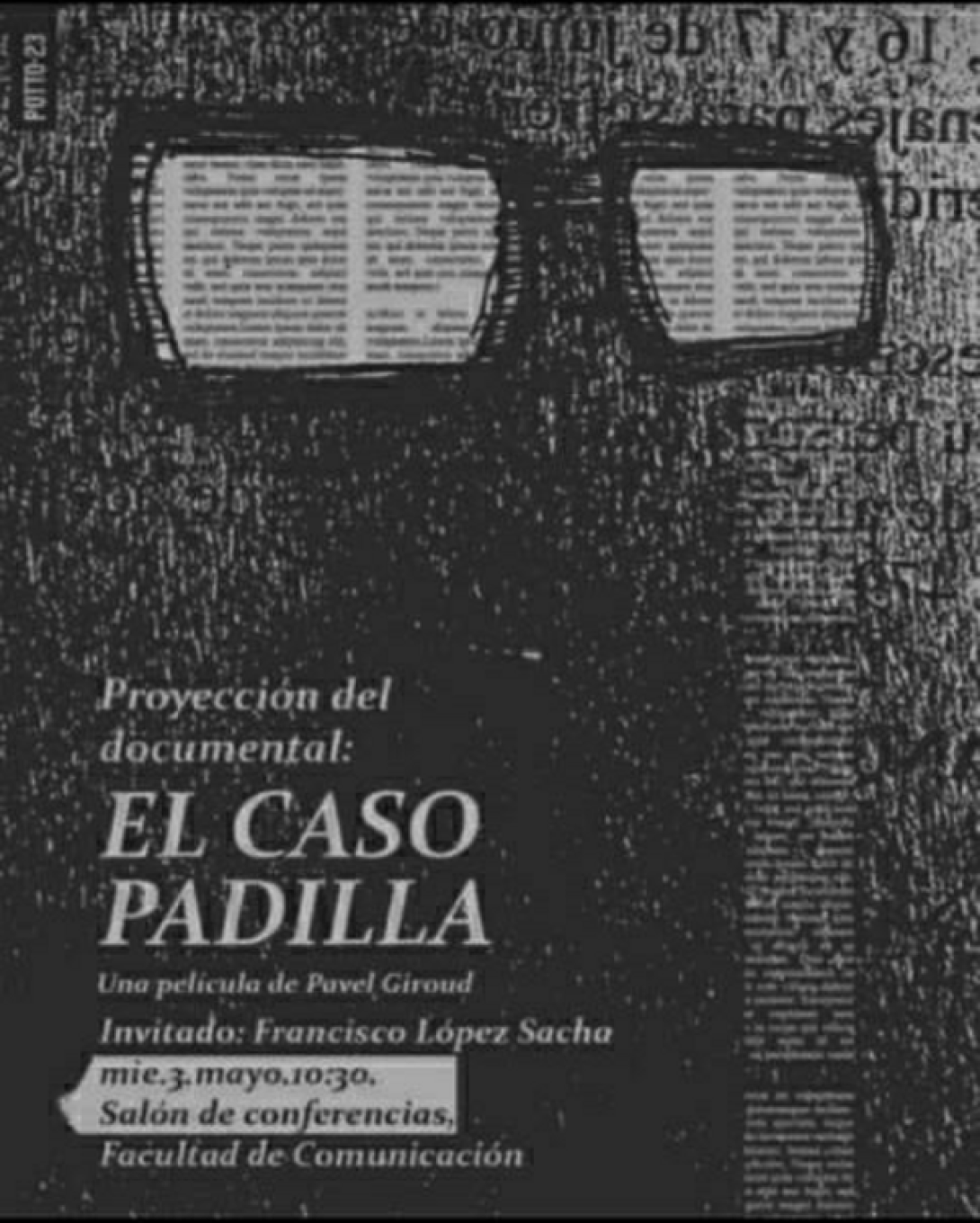 Cartel de la exhibición de "El caso Padilla" en Fcom.
