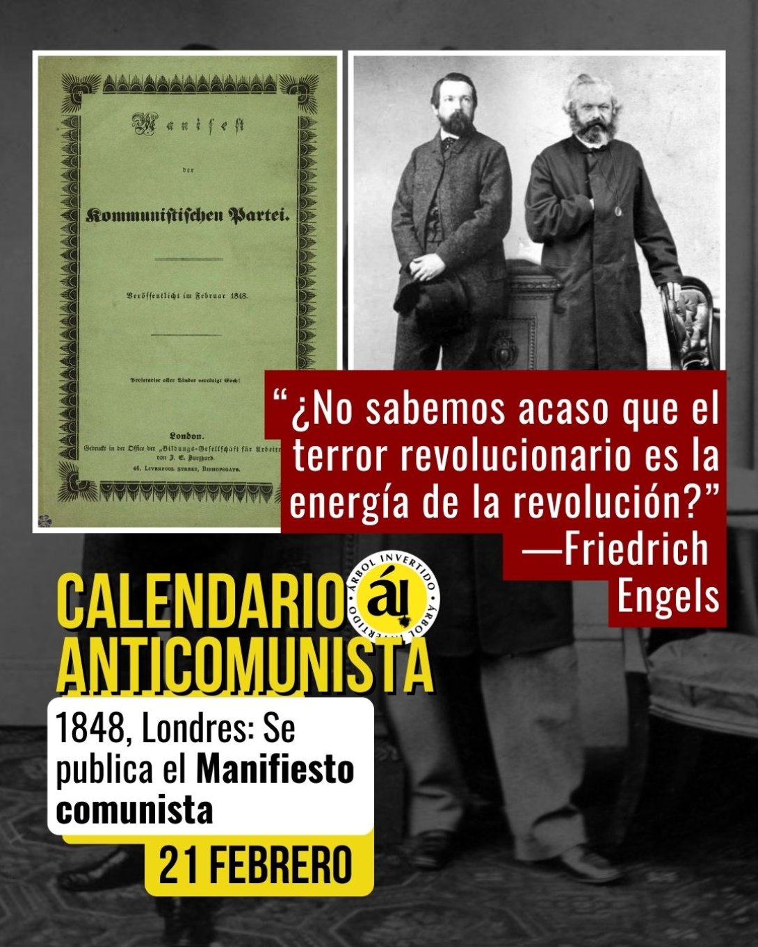 Calendario anticomunista. 21 de febrero de 1848. Publican el Manifiesto Comunista.