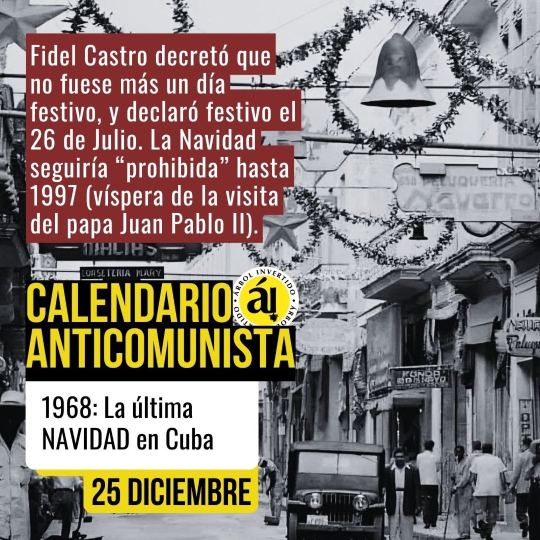 Calendario anticomunista. Postal Enero. Última navidad