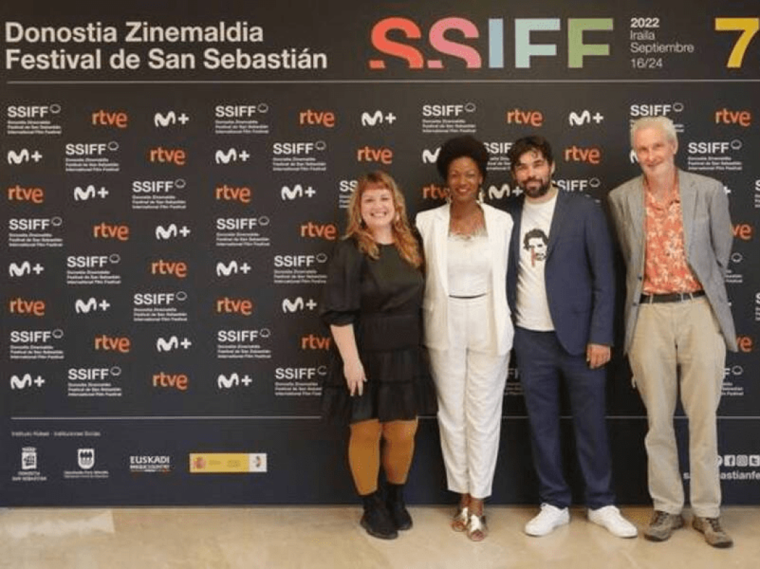 Equipo de Vicenta B. en el Festival de Cine de San Sebastián.