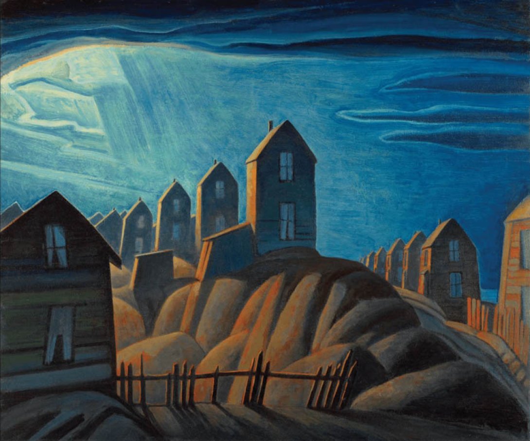 Lawren Harris: "Casas de mineros en la bahía de Glace" (ca. 1925).