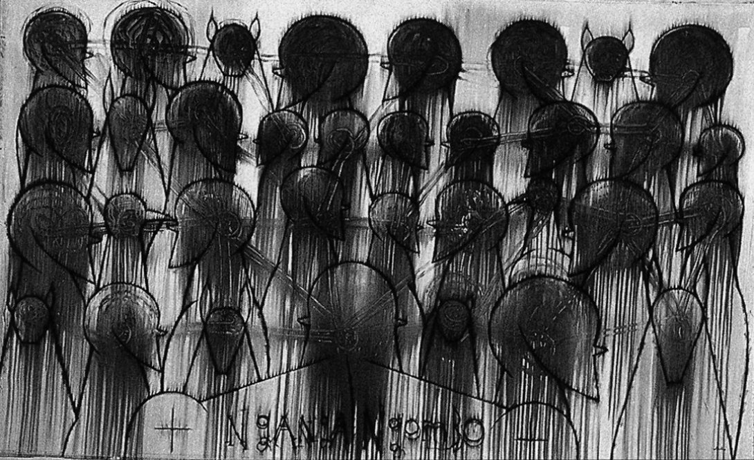 "Nganga Ngombo (El hechicero)" (1997) de José Bedia.