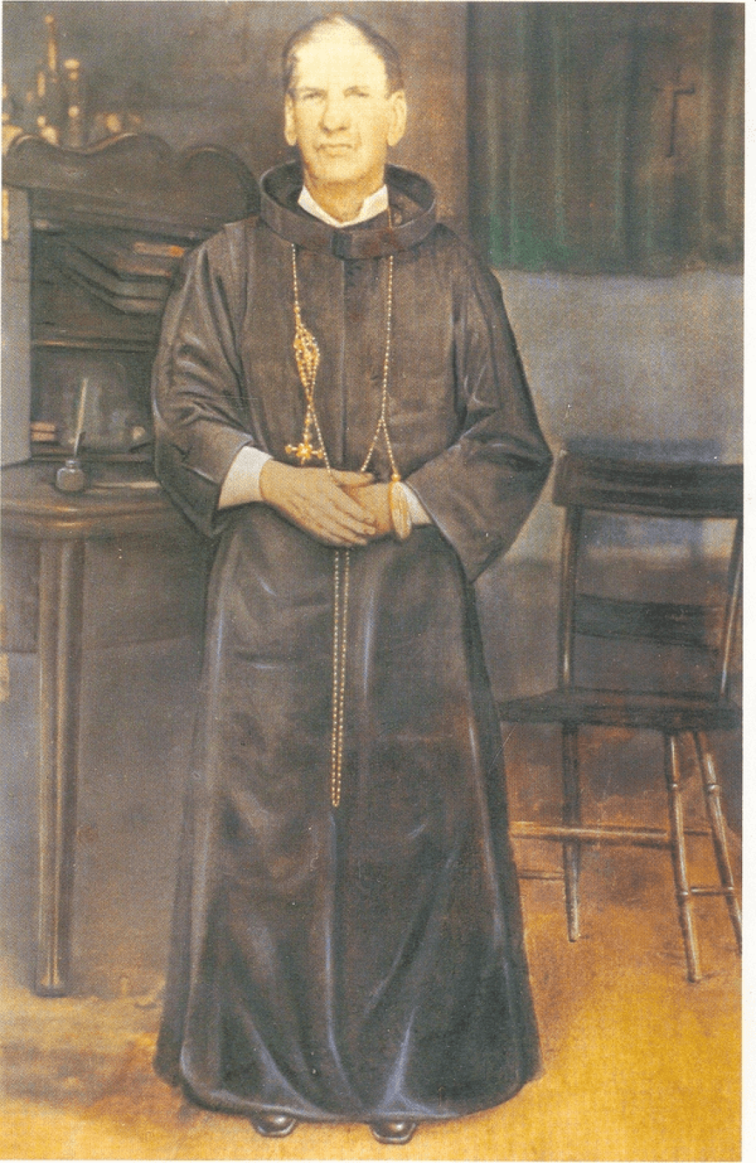 Pintura retrato de cuerpo entero del padre Olallo.