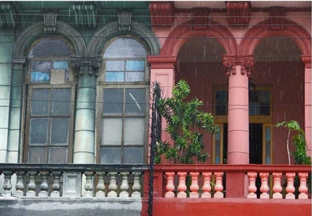 Casa colonial dividida. Foto de Yoel Suárez