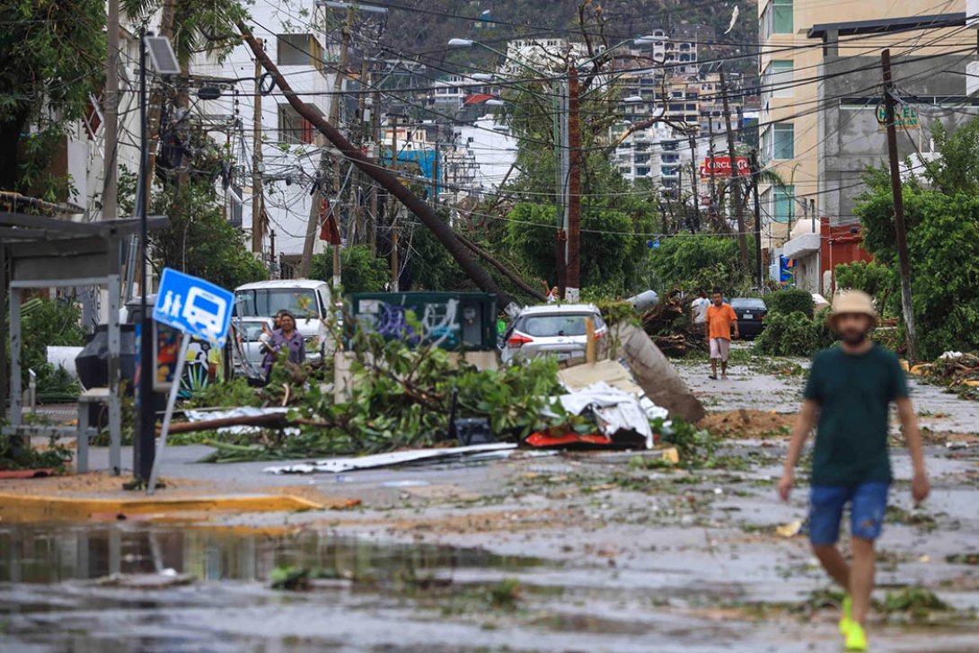 Efectos devastadores del huracán Otis en Acapulco, en octubre de 2023.
