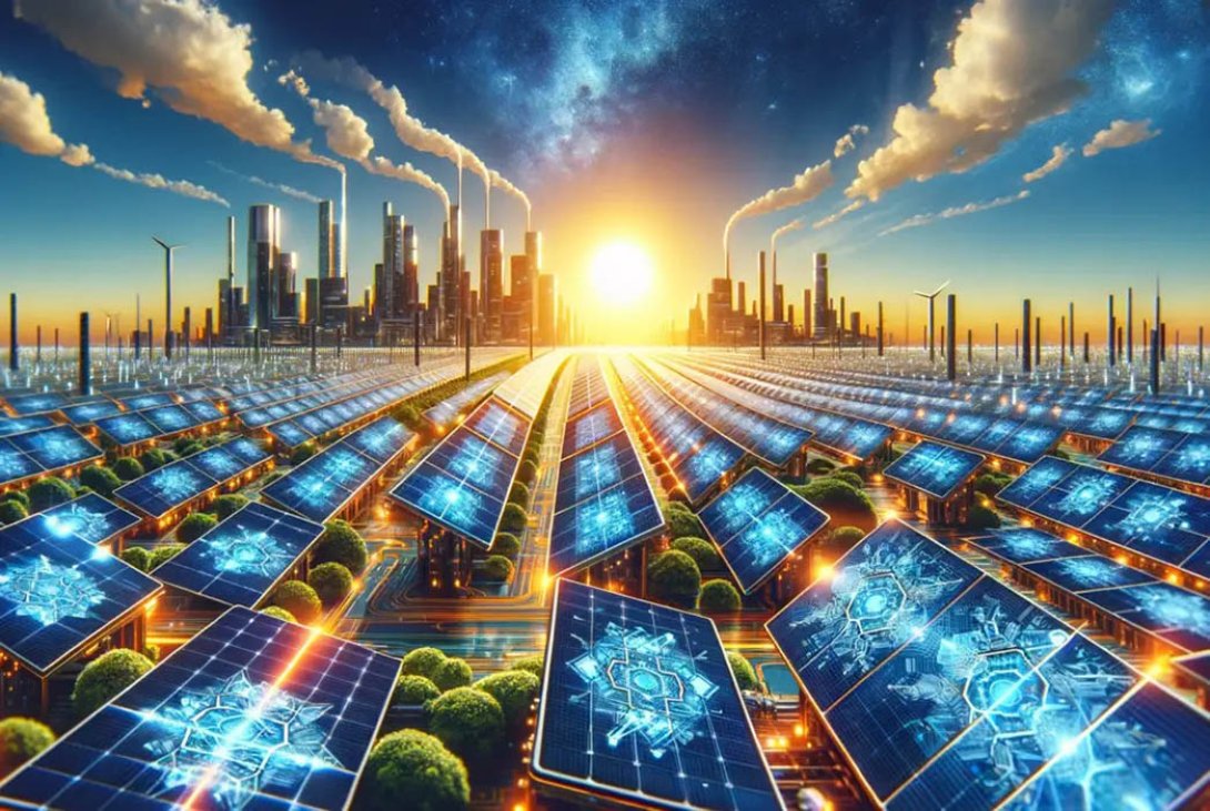 Paneles fotovoltaicos de perovskita y silicio.