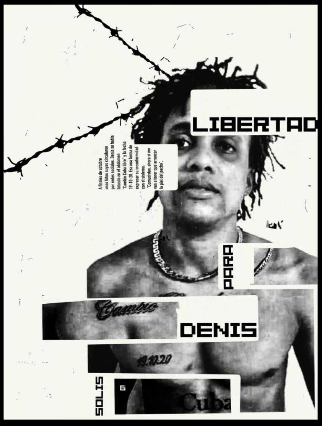 Cartel por la libertad de Denis Solís