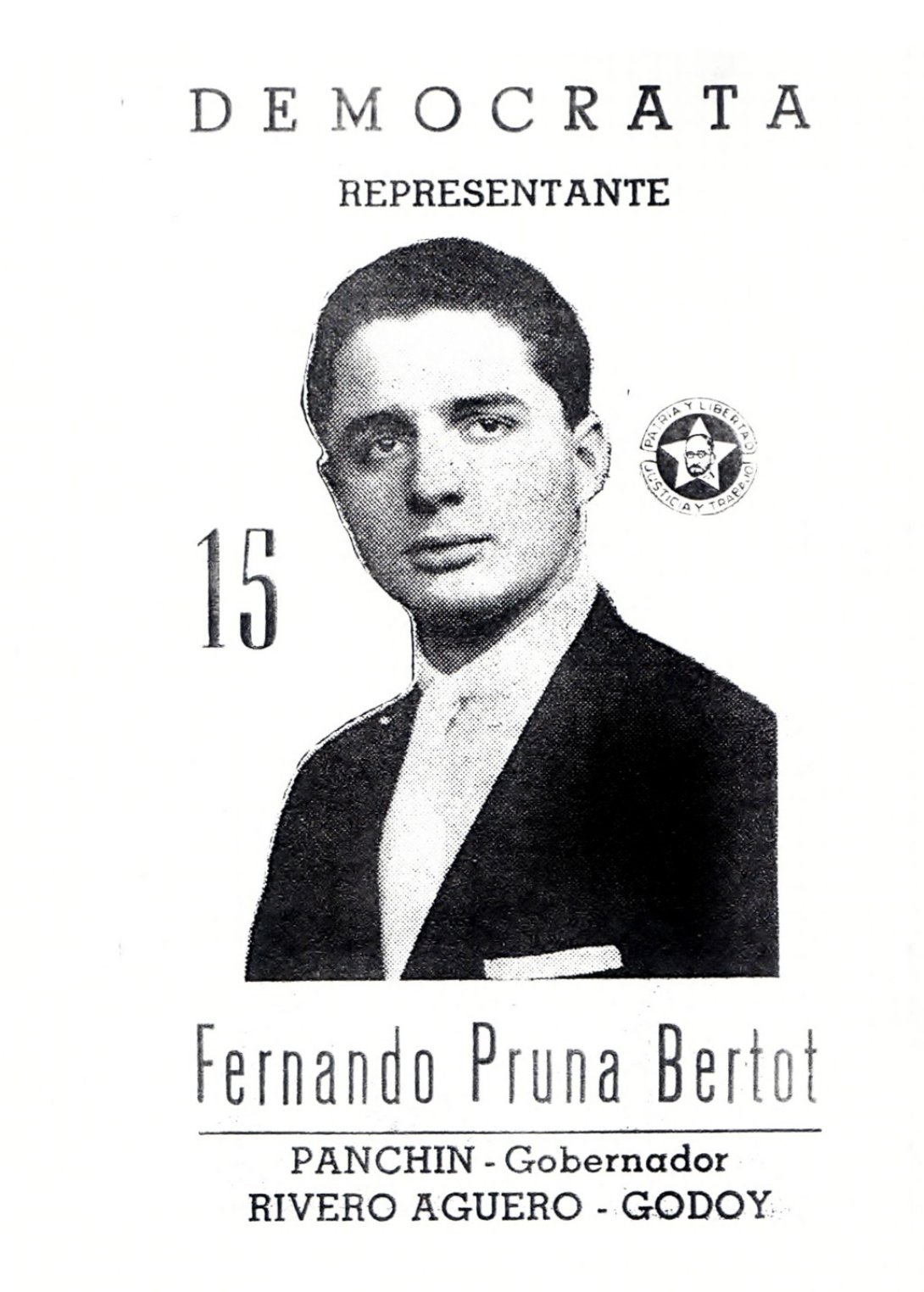  Fernando Pruna, candidato a las elecciones legislativas de 1958, por el Partido Demócrata.