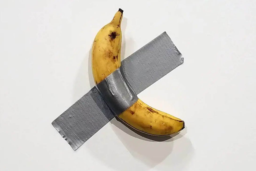 Maurizio Cattelan: "Comediante" (2019).