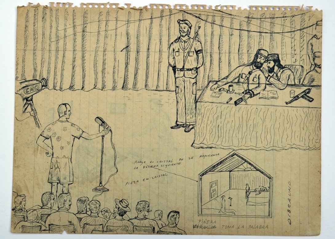 "Sketch (Piñera toma la palabra)" (1994) de Alberto Casado. Colección de José Ángel Vincench.