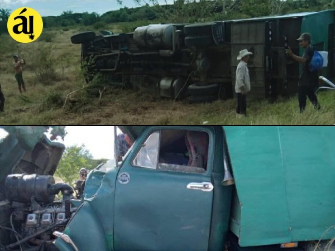 Restos de accidente de tránsito en Camagüey.