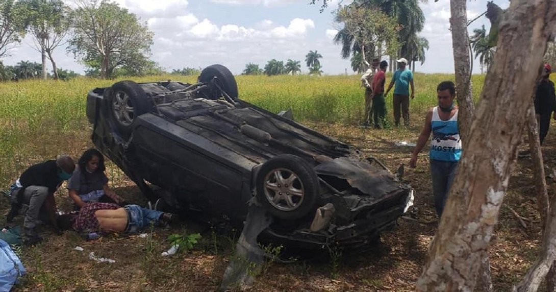 Accidente de tráfico en la Autopista Nacional.