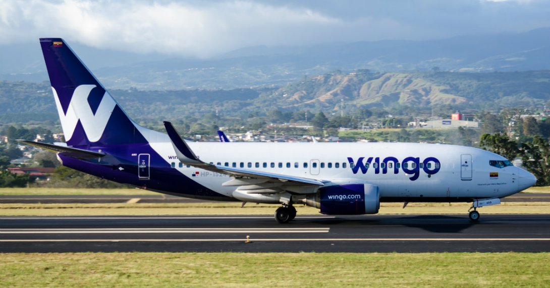 Avión perteneciente a la aerolínea Wingo.