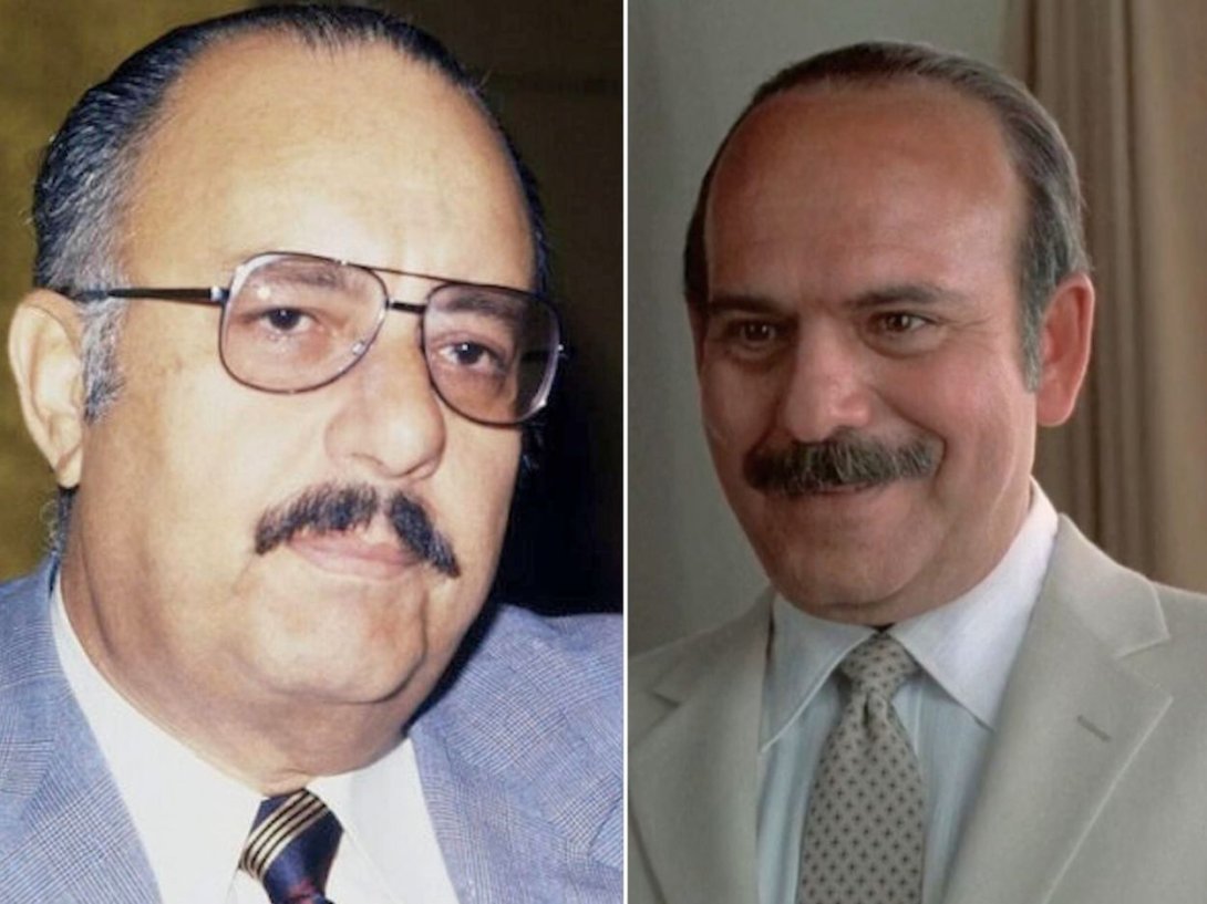 El dictador nicaragüense Anastasio Somoza y el actor nicaragüense René Enríquez que lo interpreta en la película "Bajo el fuego" (1983) dirigida por Roger Spottiswoode. 