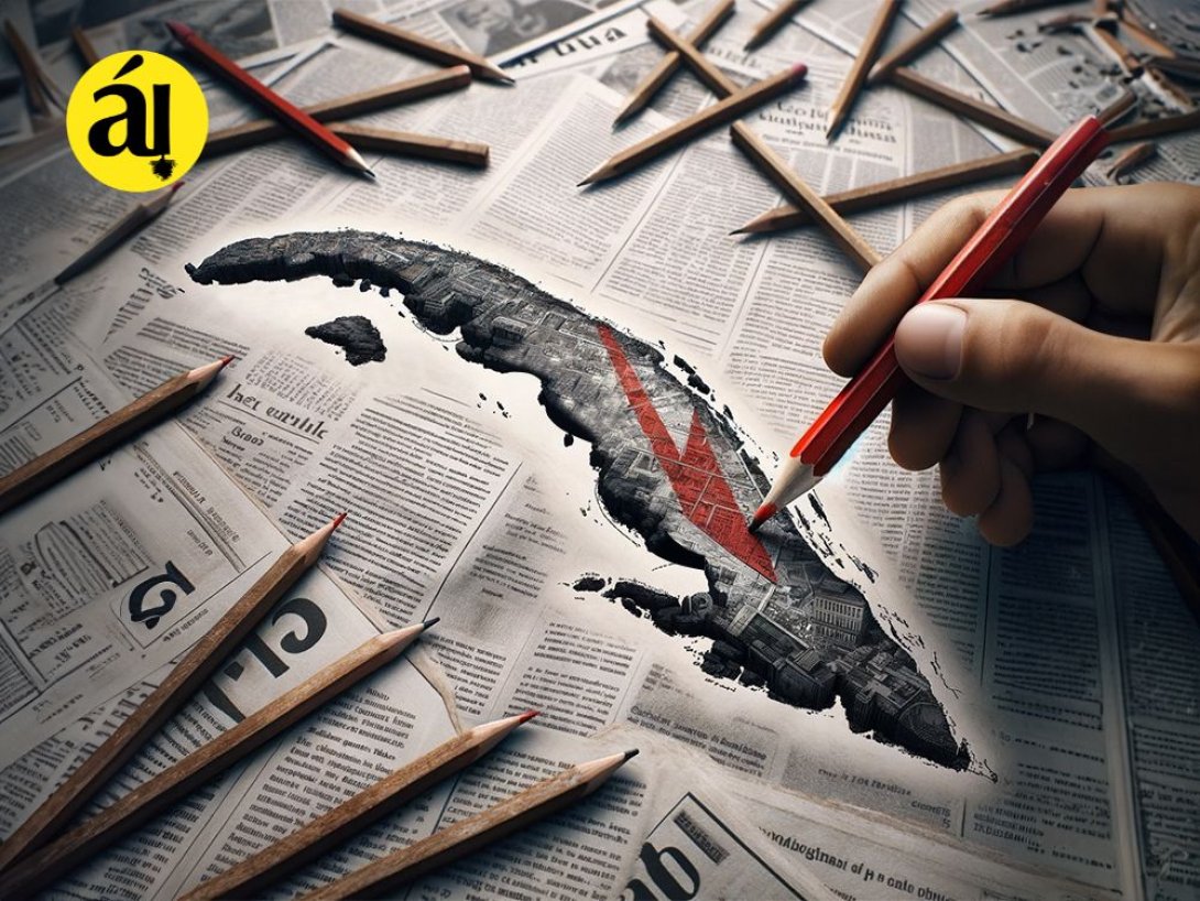 Lapiz rojo sobre el mapa de Cuba