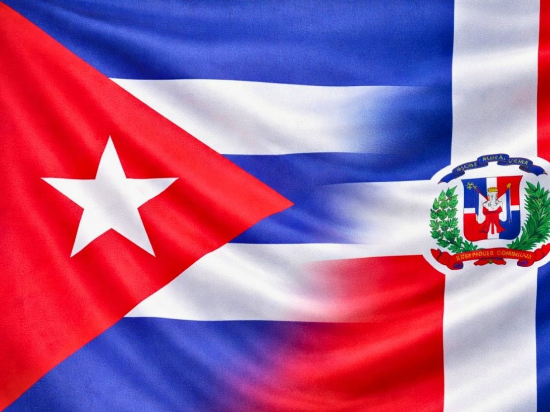 Banderas de Cuba y República Dominicana.