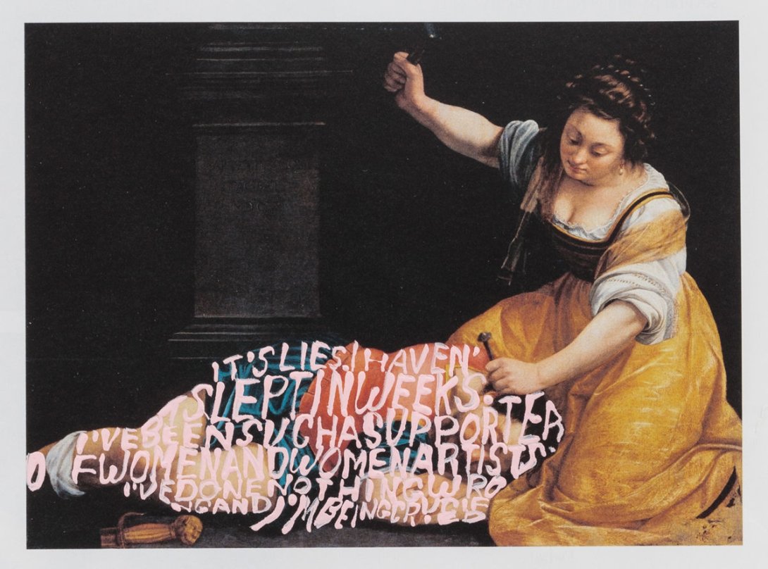 Obra de Gentileschi intervenida por Betty Tompkins.