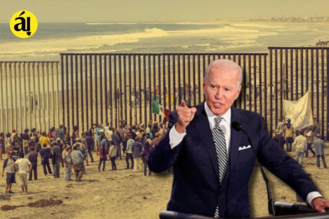 Presidente Joe Biden y forntera de EEUU con México.