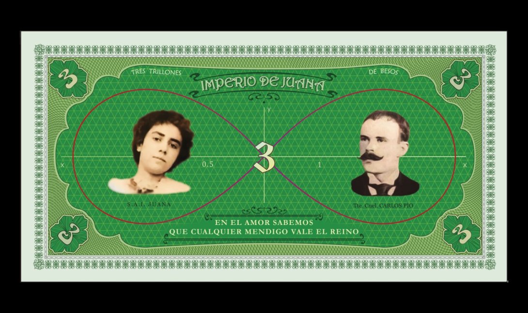 Imagen de Juana Borrero en un billete ficticio