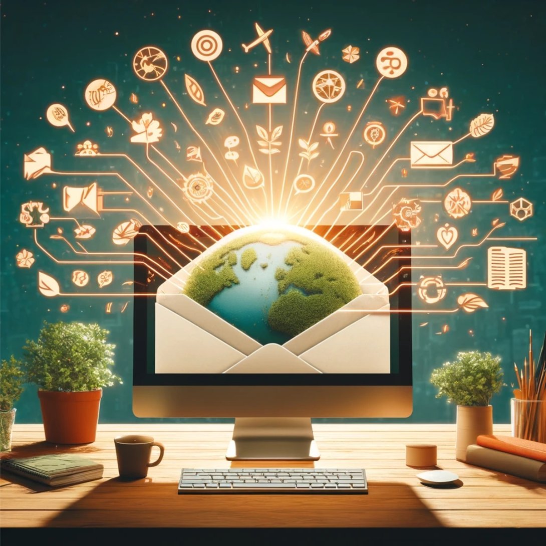 Sobre de carta abierto, de donde sale el mundo. Diseño de inteligencia artificial