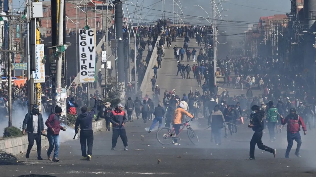 Protestas en La Paz, capital de Bolivia (2026).