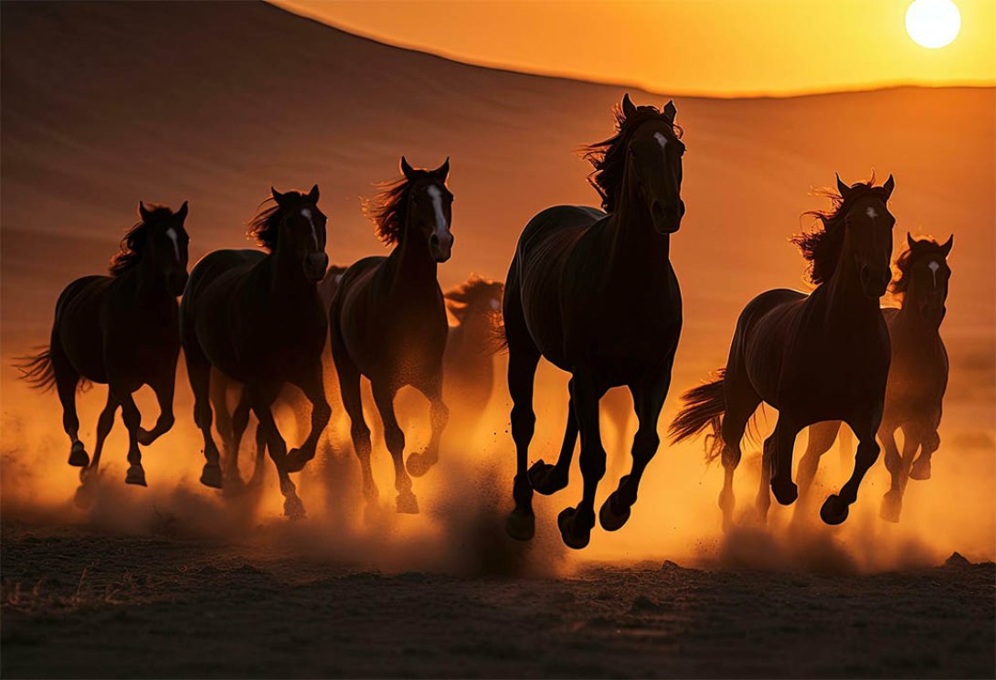 Caballos corriendo libres