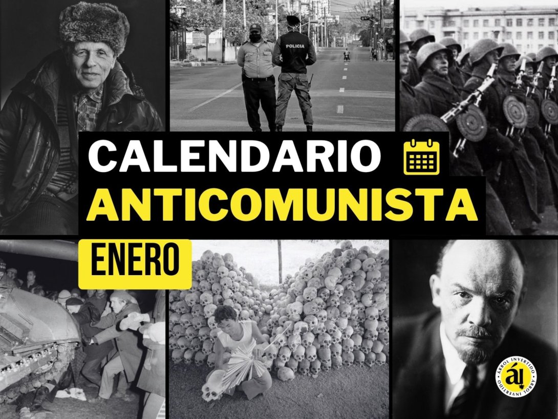 Postal. Calendario anticomunista. Mes 1 Enero.