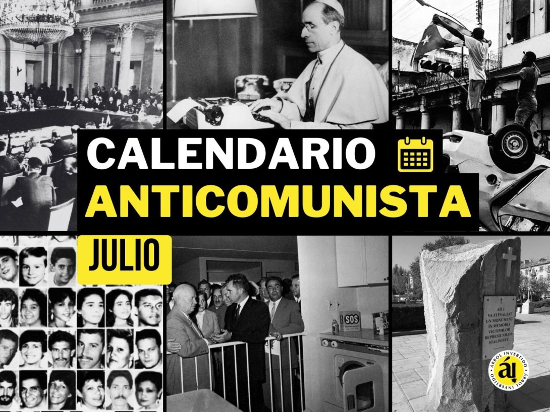 Calendario anticomunista. Efemérides de julio. Pacto de Varsovia, Papa Pío XII, Cuba el 11 de julio de 2021, víctimas del remolcador 13 de Marzo (Cuba), Kitchen debate (Nixon y Khrushchev), monumento a víctimas del comunismo (Moldavia).