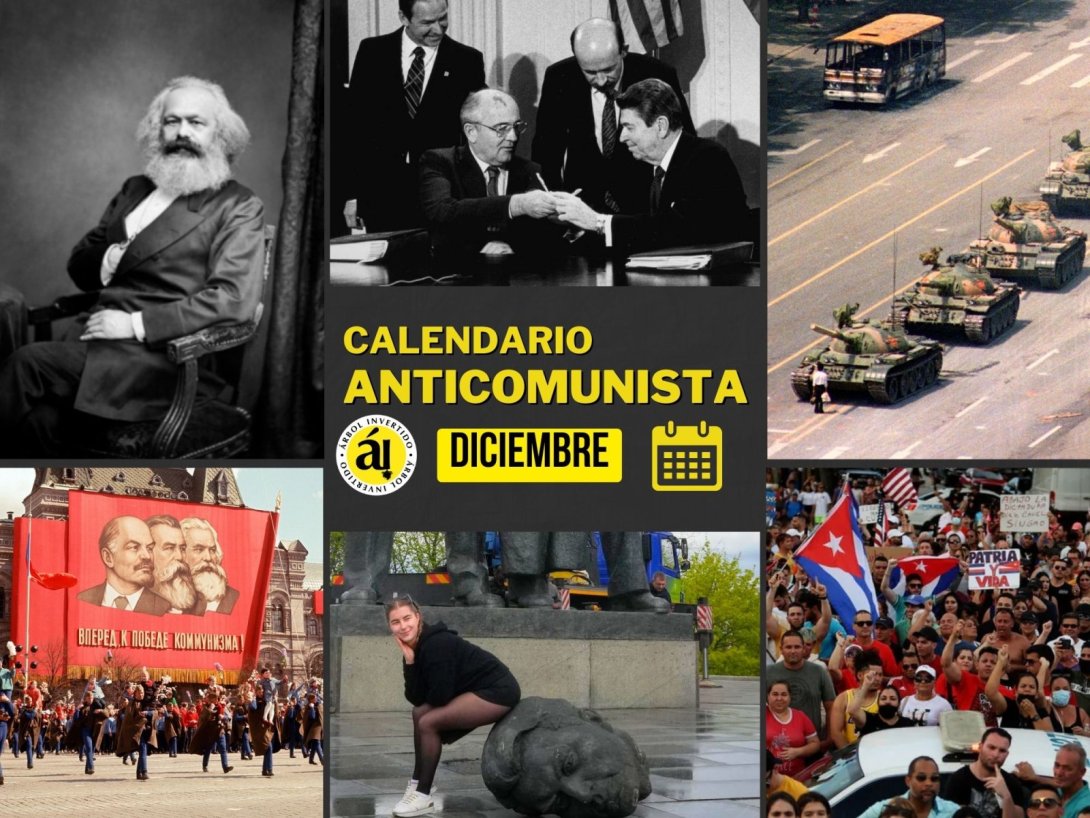 Postal. Calendario anticomunista. Mes 12 Diciembre