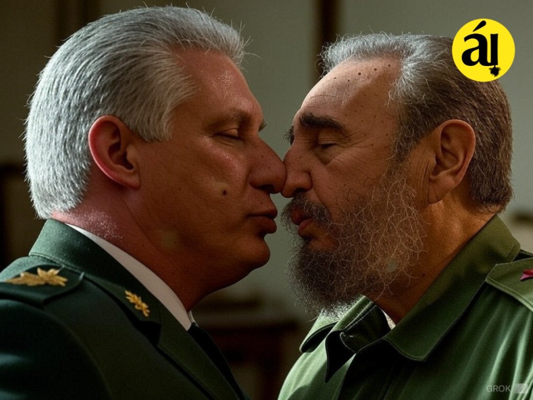 Díaz-Canel y Fidel Castro.