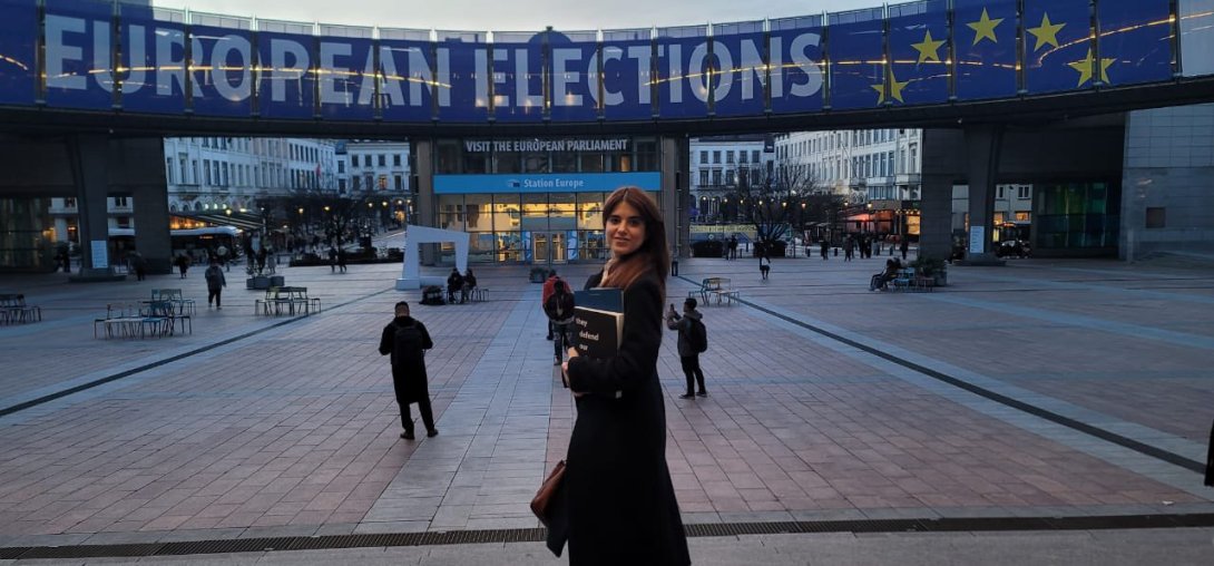 La activista cubana Carolina Barrero en el Parlamento Europeo.