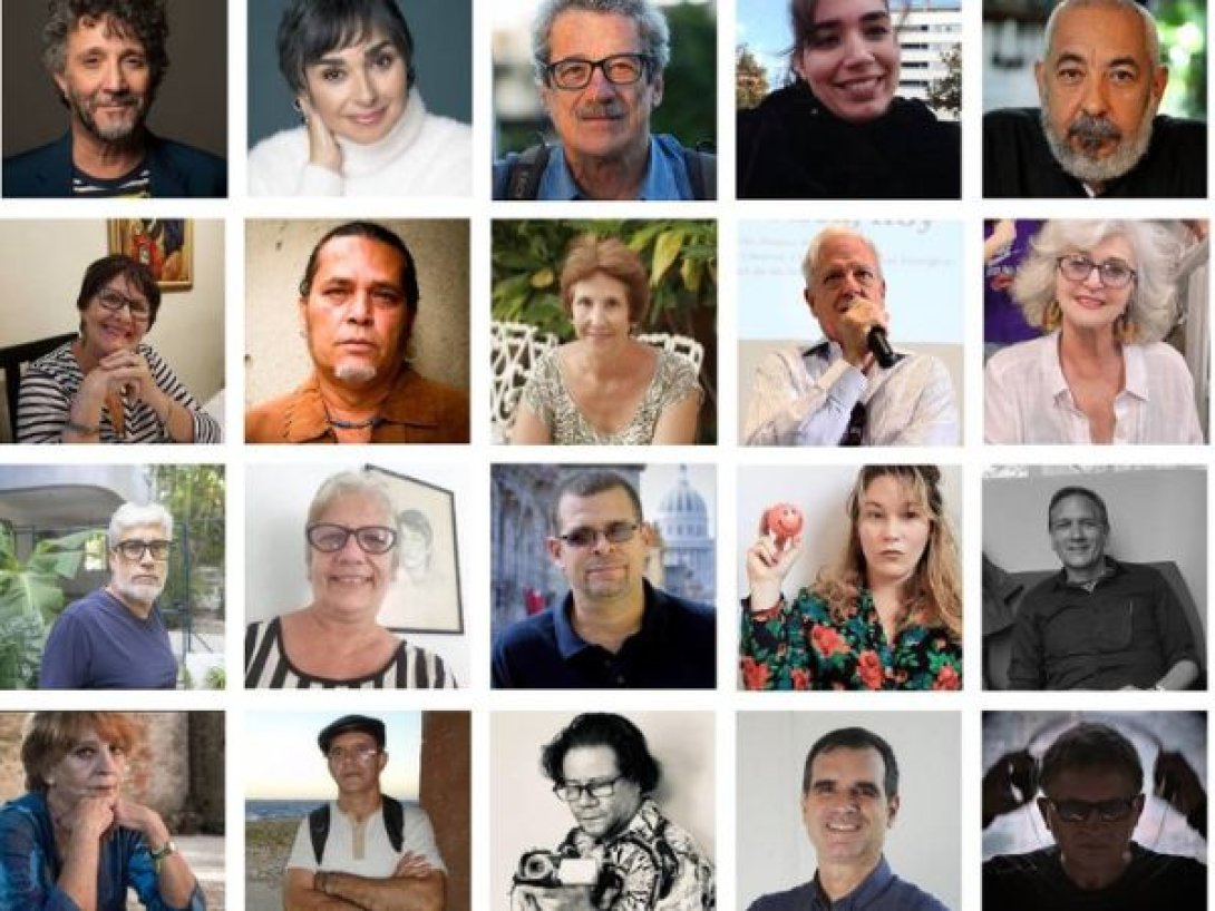 Fotos de algunos de los firmantes de la carta en apoyo a Alina Bárbara y Jenny Pantoja.