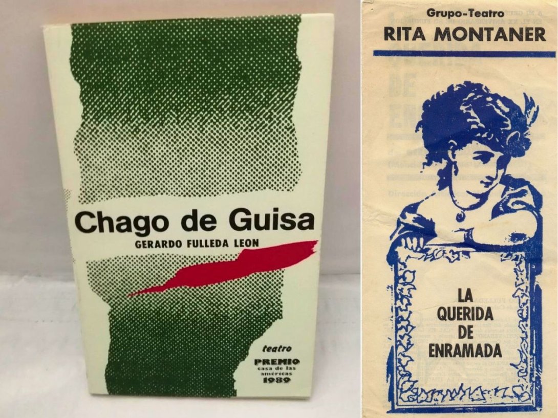 Cubierta de "Chago de Guisa" (1988) y programa de mano de "La querida de Enramada" (1989), obras del dramaturgo cubano Gerardo Fulleda León.