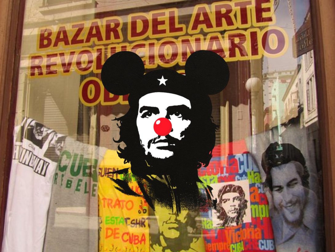Imagen del Che Guevara en productos en un bazar en La Habana.