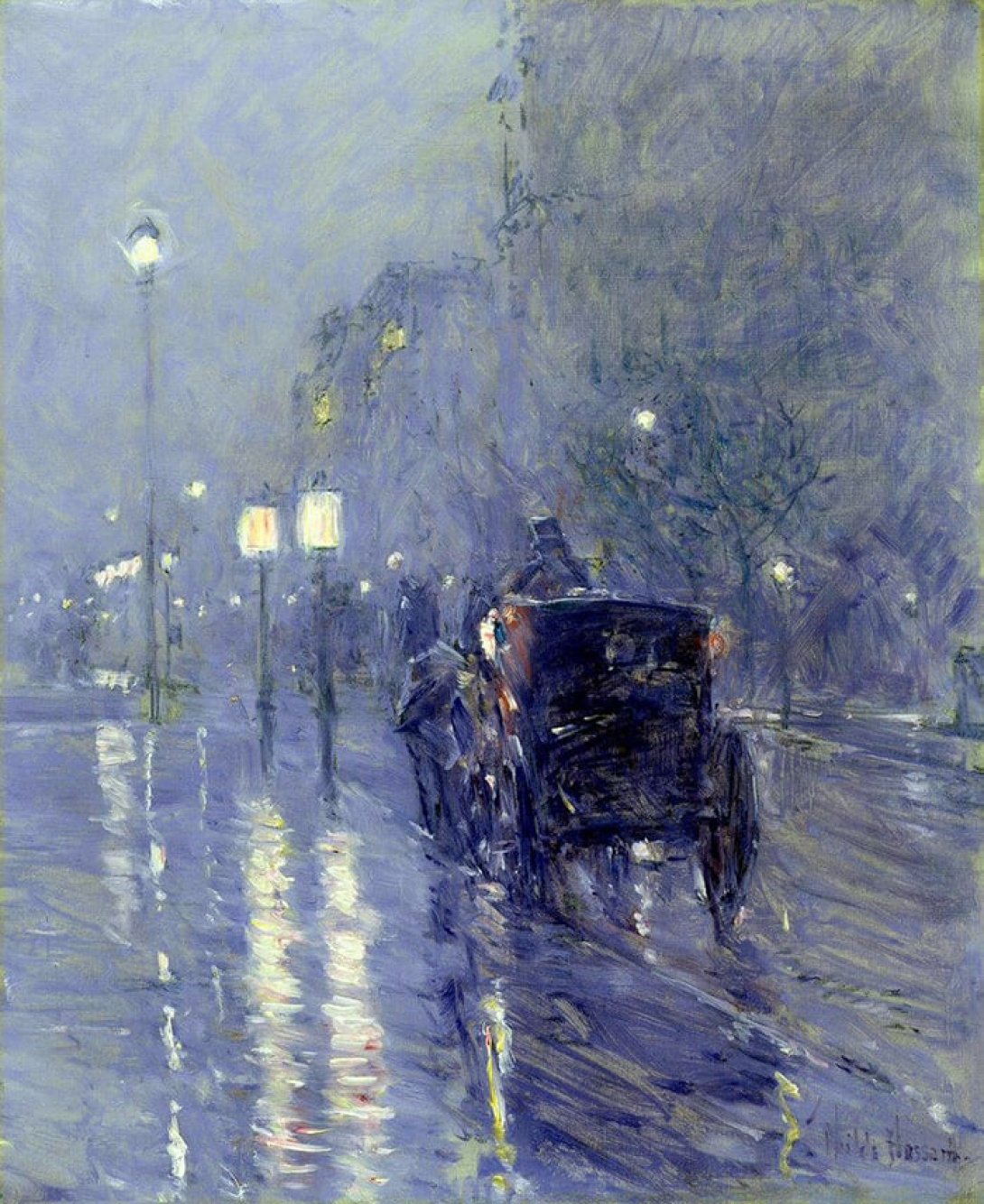 Childe Hassam: "Medianoche lluviosa" (1890).