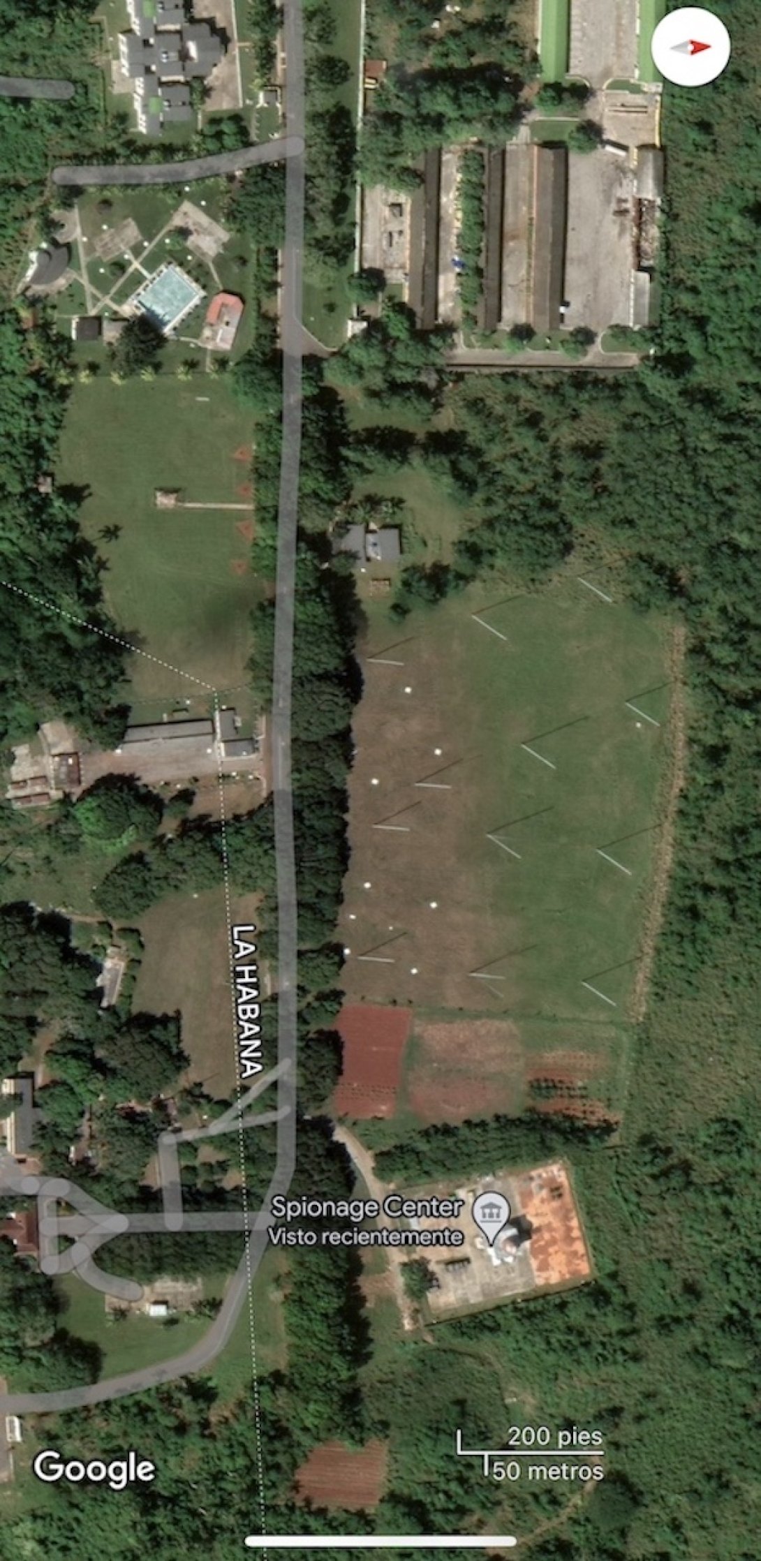 Imagen satelital de la base militar en Bejucal.