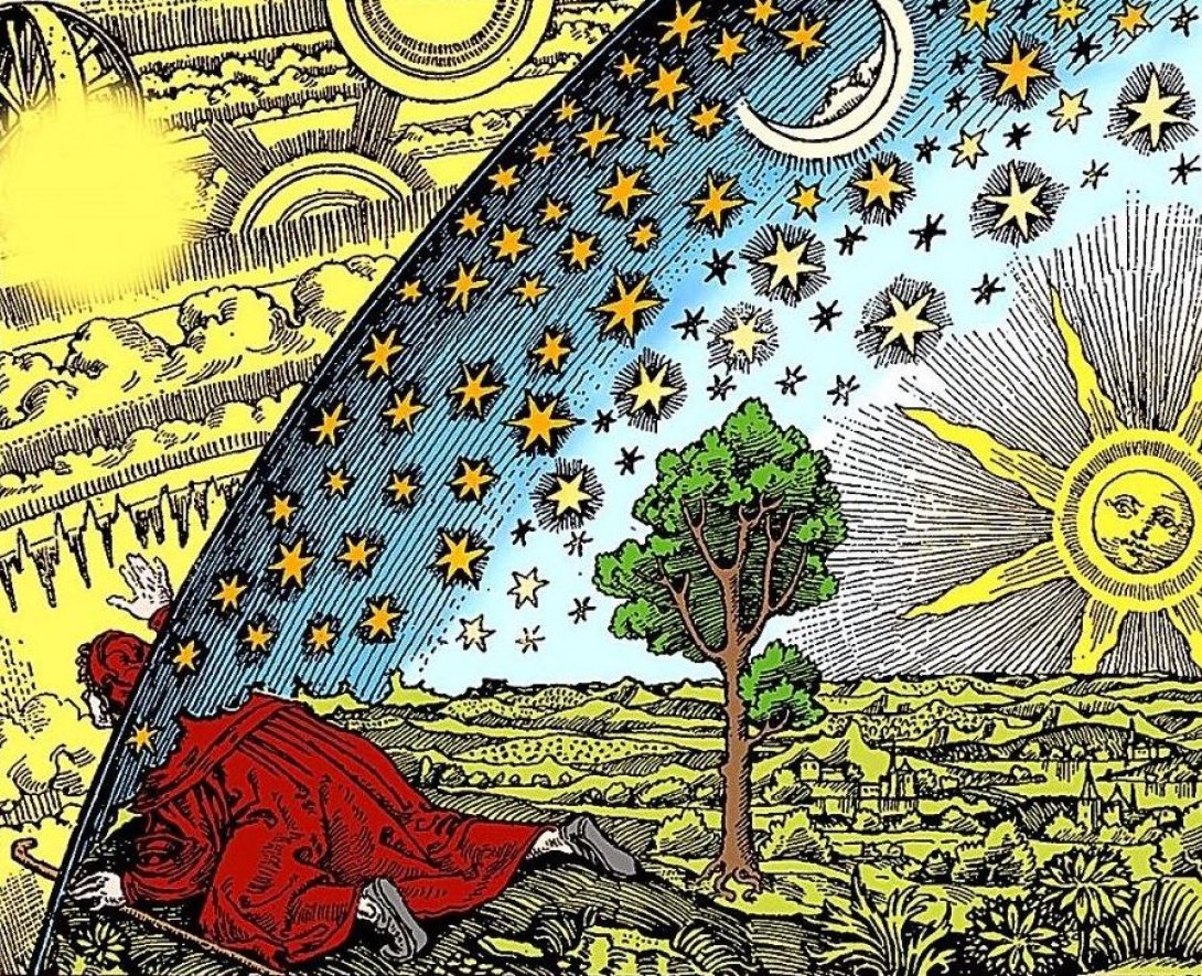 Hombre mirando las estrellas. 