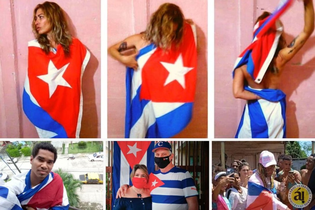 Collage con la bandera y sus usuarios