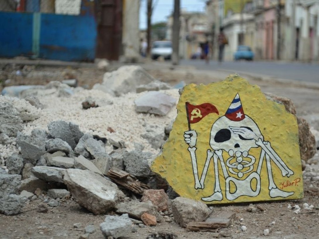 Comandante en Jefe, obra del grafitero cubano Yulier P.