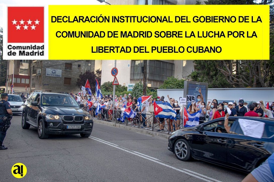 Protesta frente a embajada de cuba en Madrid