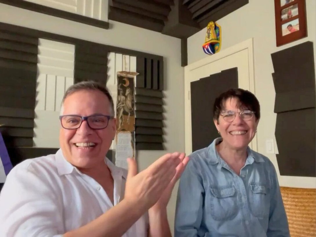 Cristina Rebull y el cantante Lázaro Horta.