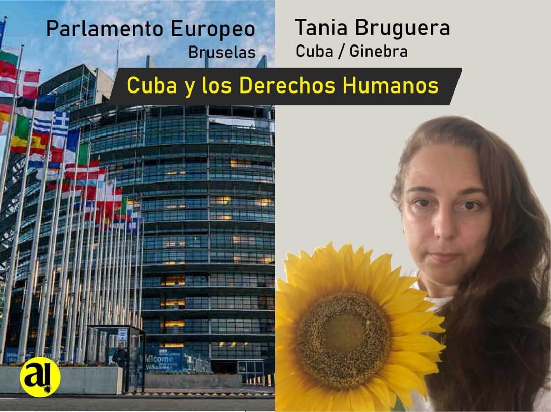Derechos humanos en Cuba, se debaten en Europa. Parlamento Europeo, Tania Bruguera