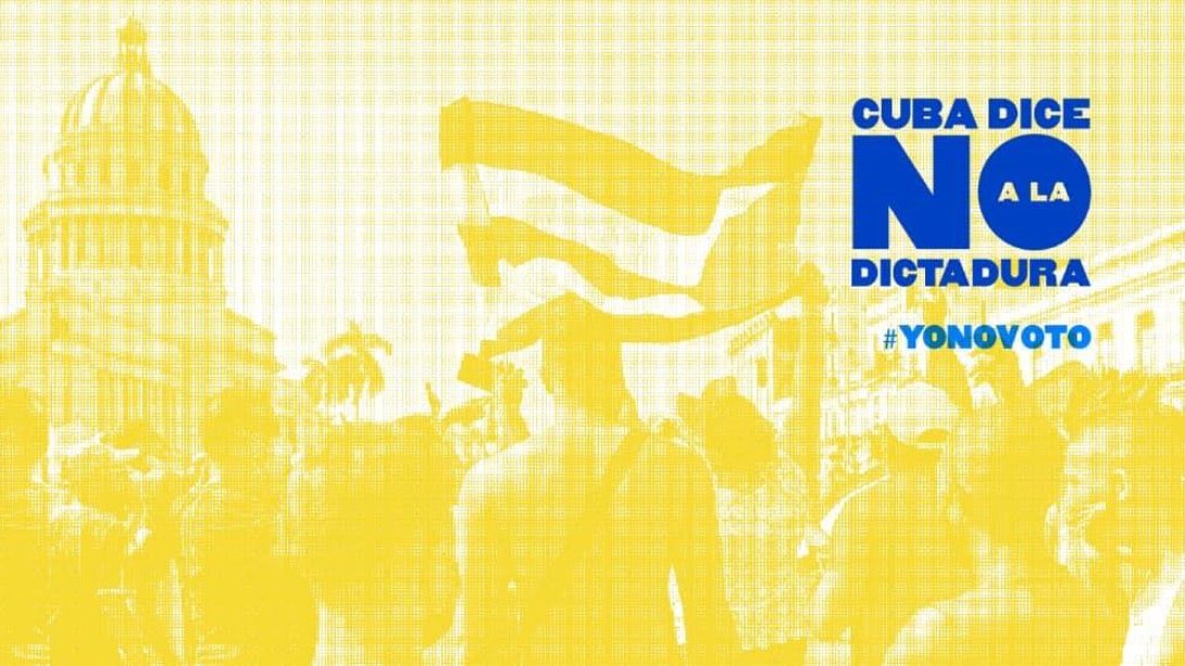 Cartel de la campaña "Cuba dice NO a la dictadura".
