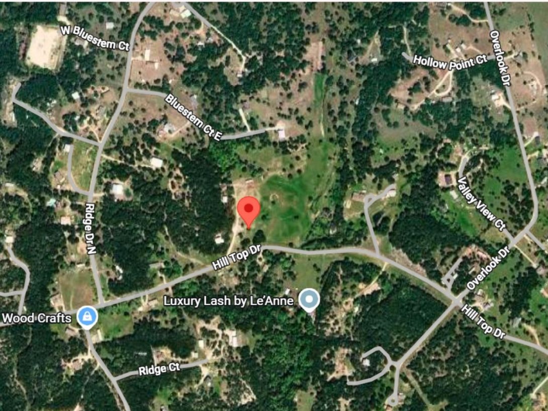 Fragmento de Google Maps de la zona donde se ubicó la oficina de correos "Cuba" en Sand Flat en el condado de Johnson, Texas, Estados Unidos.