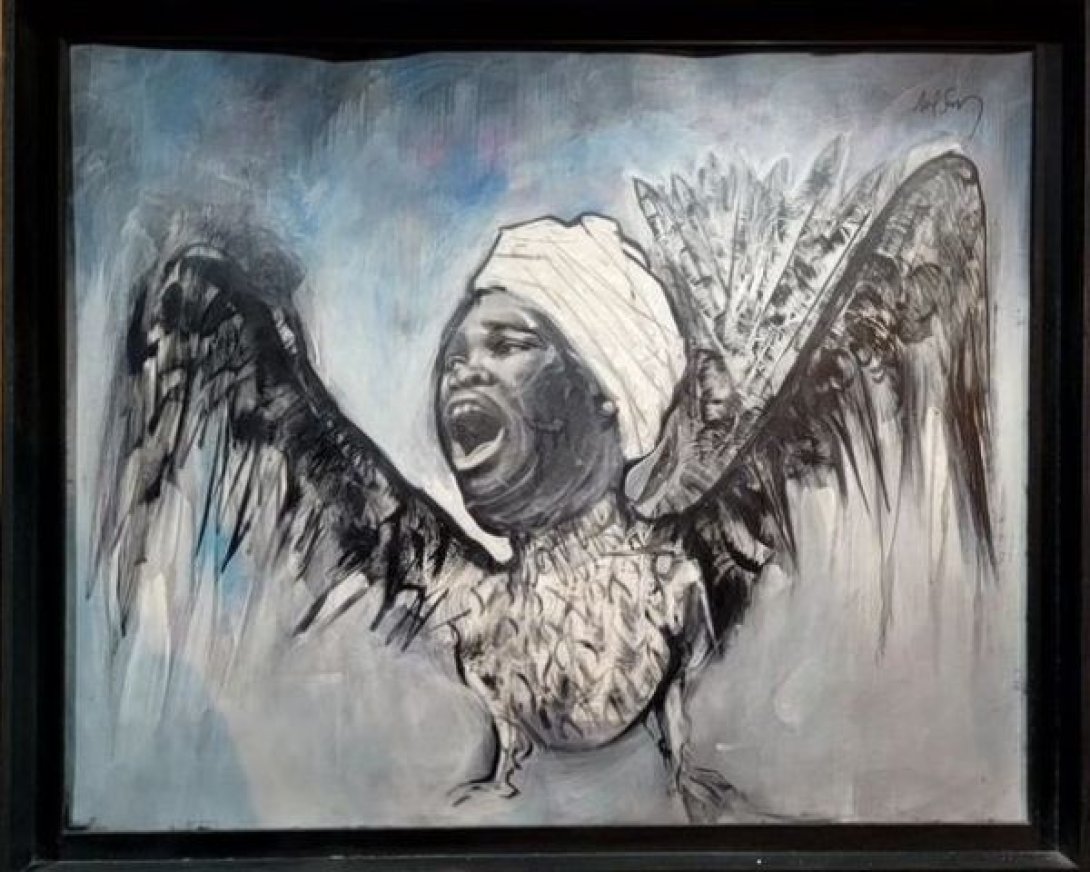 Dibujo de Daymé Arocena hecho por Nelson Domínguez.