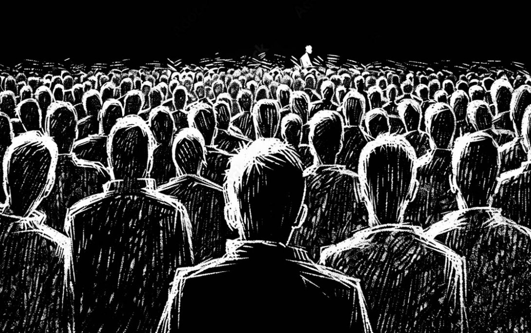 Despersonalización del individuo en la masa.