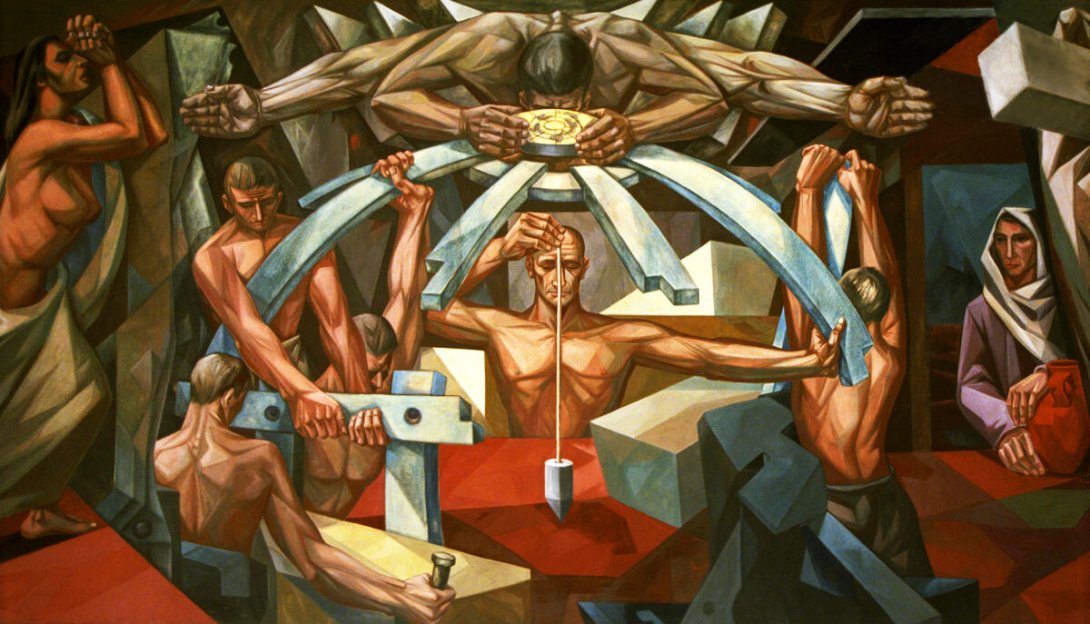 Detalle del mural "La ruta de la libertad" (1953), José Vela Zanetti.