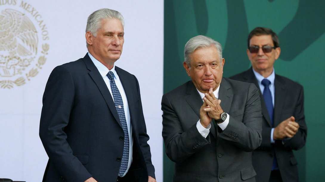 Presidente cubano Miguel Díaz Canel y presidente mexicano AMLO